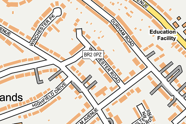 BR2 0PZ map - OS OpenMap – Local (Ordnance Survey)