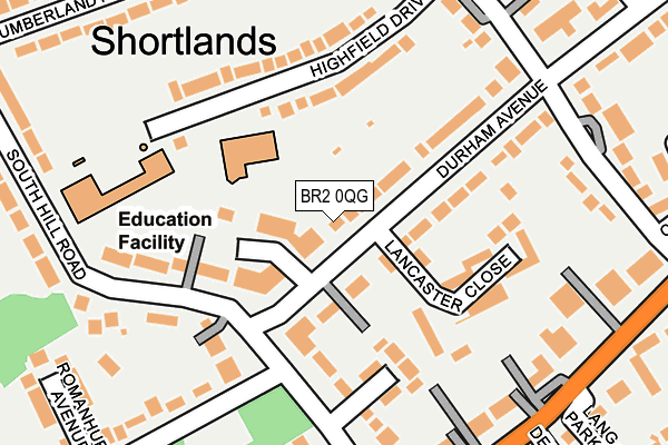 BR2 0QG map - OS OpenMap – Local (Ordnance Survey)