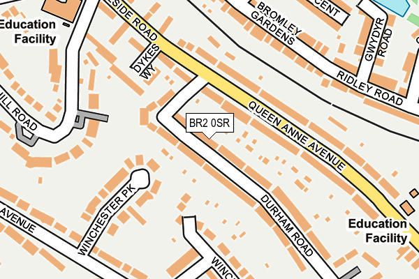 BR2 0SR map - OS OpenMap – Local (Ordnance Survey)