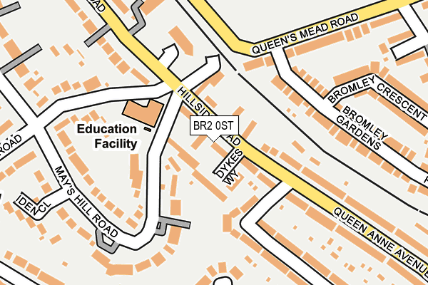 BR2 0ST map - OS OpenMap – Local (Ordnance Survey)