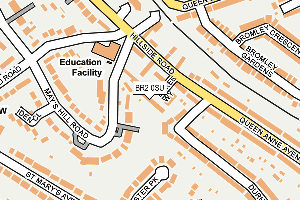 BR2 0SU map - OS OpenMap – Local (Ordnance Survey)