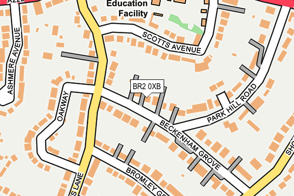 BR2 0XB map - OS OpenMap – Local (Ordnance Survey)