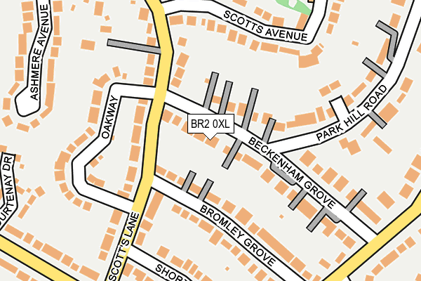 BR2 0XL map - OS OpenMap – Local (Ordnance Survey)