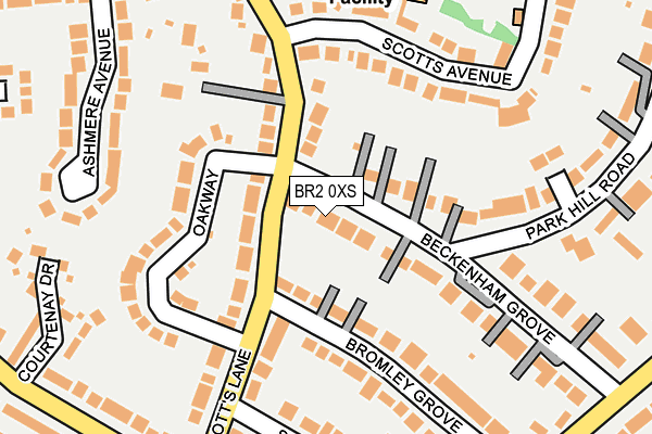 BR2 0XS map - OS OpenMap – Local (Ordnance Survey)