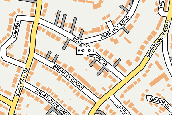 BR2 0XU map - OS OpenMap – Local (Ordnance Survey)