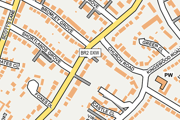 BR2 0XW map - OS OpenMap – Local (Ordnance Survey)