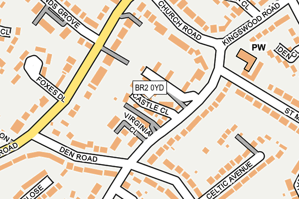 BR2 0YD map - OS OpenMap – Local (Ordnance Survey)