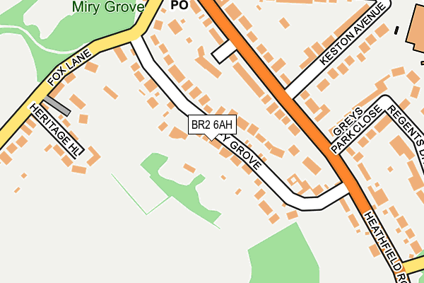 BR2 6AH map - OS OpenMap – Local (Ordnance Survey)