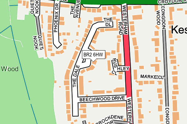 BR2 6HW map - OS OpenMap – Local (Ordnance Survey)