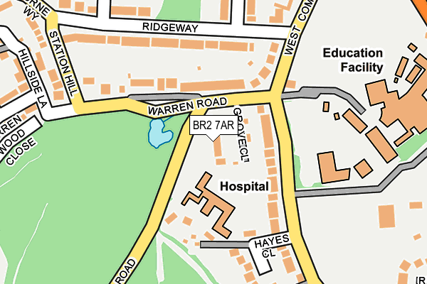 BR2 7AR map - OS OpenMap – Local (Ordnance Survey)