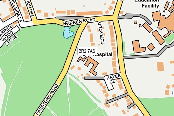 BR2 7AS map - OS OpenMap – Local (Ordnance Survey)