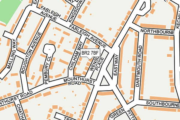 BR2 7BF map - OS OpenMap – Local (Ordnance Survey)