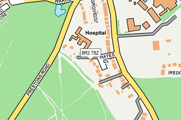 BR2 7BZ map - OS OpenMap – Local (Ordnance Survey)