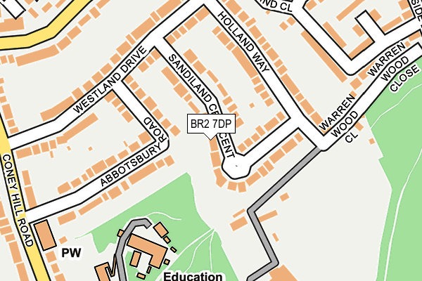 BR2 7DP map - OS OpenMap – Local (Ordnance Survey)