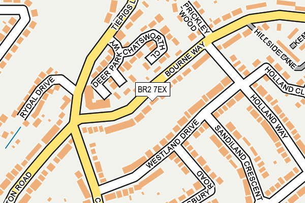 BR2 7EX map - OS OpenMap – Local (Ordnance Survey)