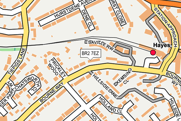 BR2 7EZ map - OS OpenMap – Local (Ordnance Survey)