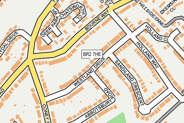 BR2 7HE map - OS OpenMap – Local (Ordnance Survey)