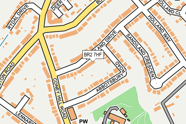 BR2 7HF map - OS OpenMap – Local (Ordnance Survey)