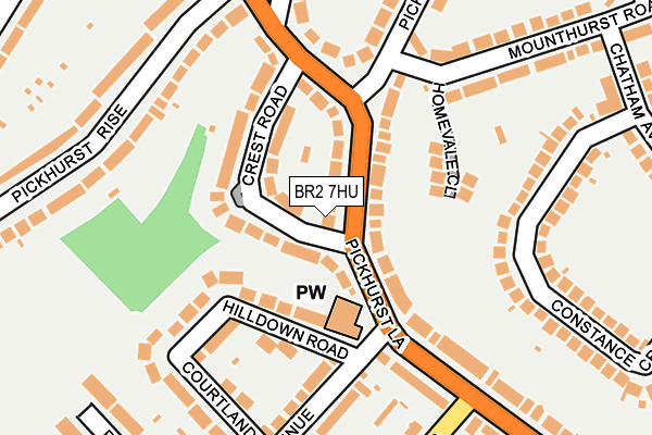 BR2 7HU map - OS OpenMap – Local (Ordnance Survey)