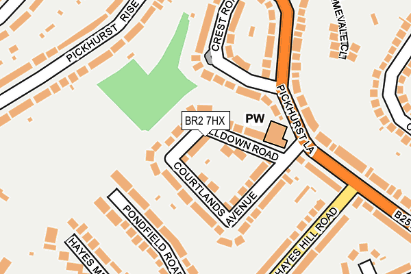 BR2 7HX map - OS OpenMap – Local (Ordnance Survey)