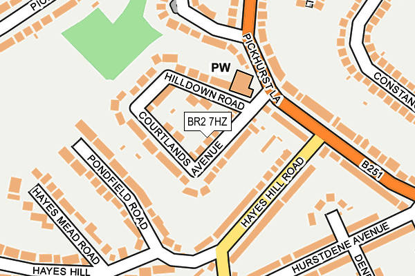 BR2 7HZ map - OS OpenMap – Local (Ordnance Survey)