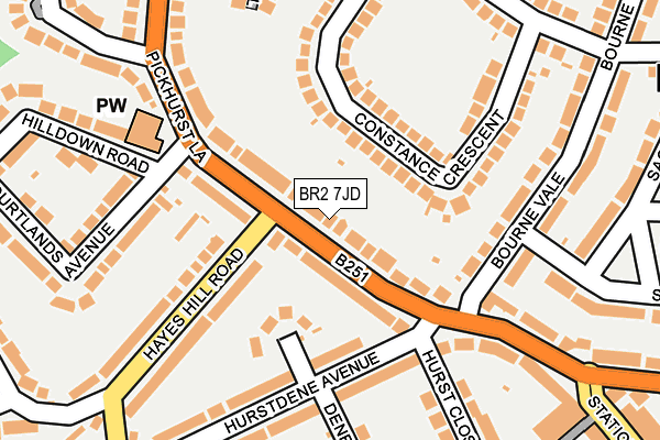 BR2 7JD map - OS OpenMap – Local (Ordnance Survey)