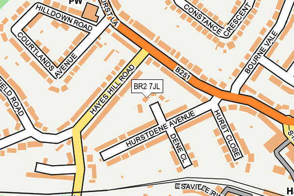 BR2 7JL map - OS OpenMap – Local (Ordnance Survey)