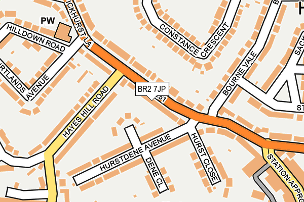 BR2 7JP map - OS OpenMap – Local (Ordnance Survey)