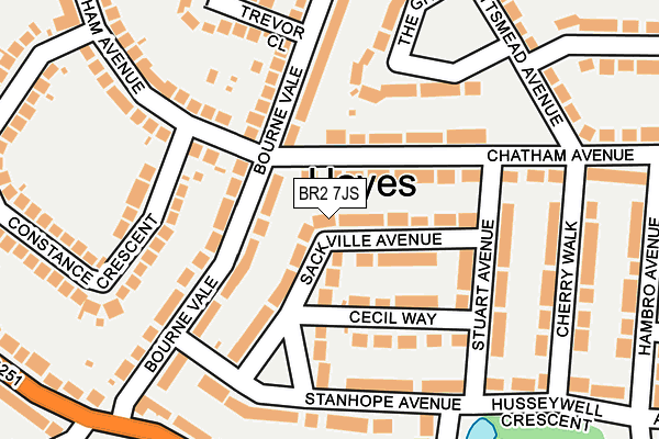 BR2 7JS map - OS OpenMap – Local (Ordnance Survey)