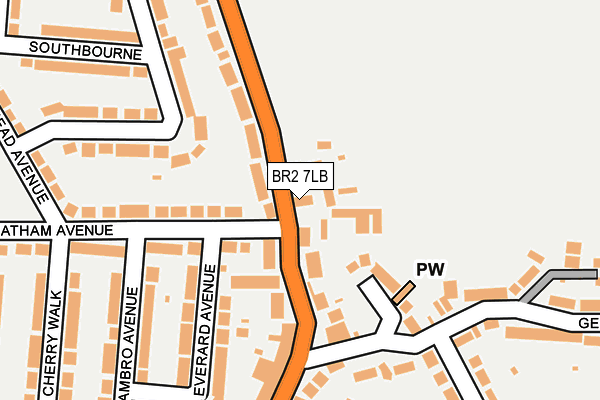 BR2 7LB map - OS OpenMap – Local (Ordnance Survey)