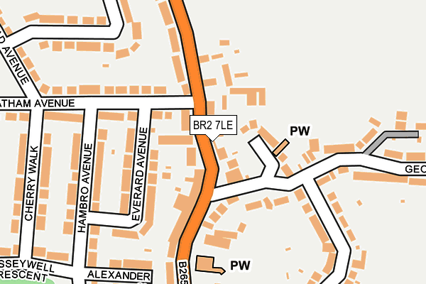 BR2 7LE map - OS OpenMap – Local (Ordnance Survey)