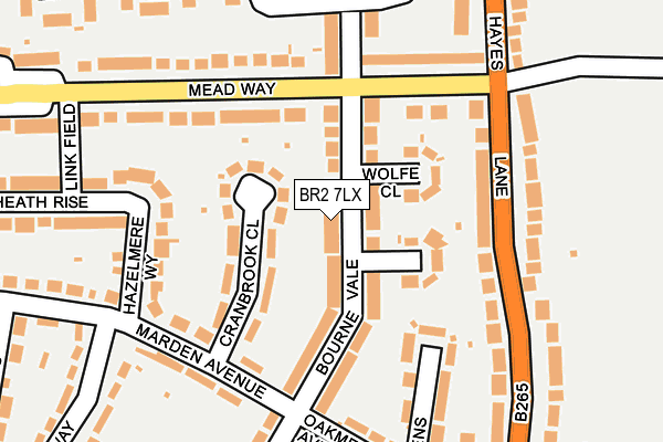 BR2 7LX map - OS OpenMap – Local (Ordnance Survey)