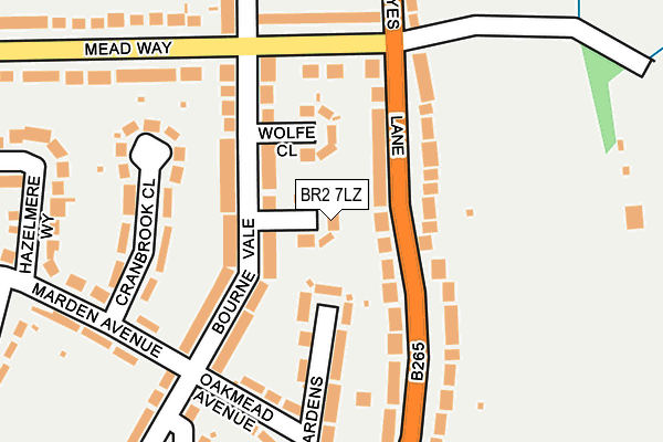 BR2 7LZ map - OS OpenMap – Local (Ordnance Survey)