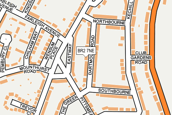 BR2 7NE map - OS OpenMap – Local (Ordnance Survey)