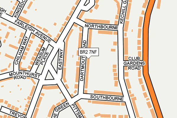 BR2 7NF map - OS OpenMap – Local (Ordnance Survey)