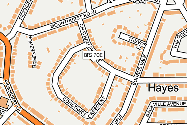 BR2 7QE map - OS OpenMap – Local (Ordnance Survey)