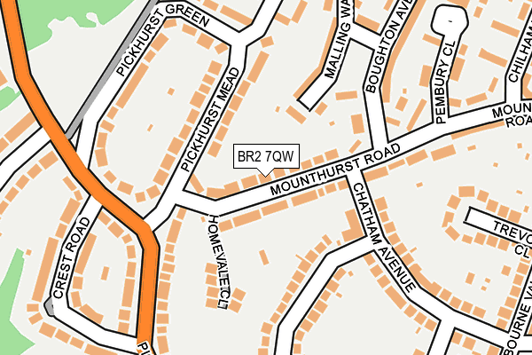 BR2 7QW map - OS OpenMap – Local (Ordnance Survey)