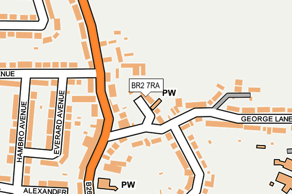 BR2 7RA map - OS OpenMap – Local (Ordnance Survey)