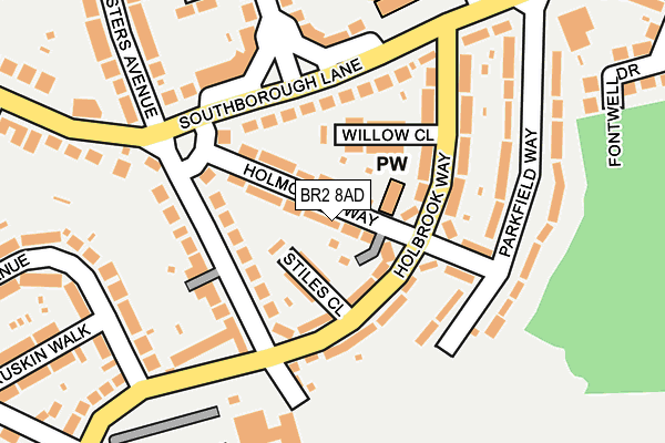 BR2 8AD map - OS OpenMap – Local (Ordnance Survey)