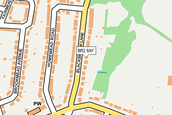 BR2 8AY map - OS OpenMap – Local (Ordnance Survey)