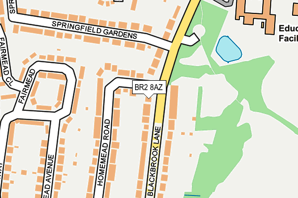 BR2 8AZ map - OS OpenMap – Local (Ordnance Survey)
