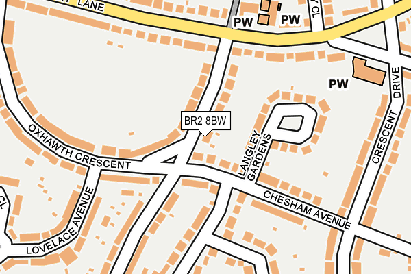 BR2 8BW map - OS OpenMap – Local (Ordnance Survey)