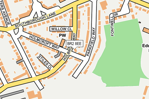 BR2 8EE map - OS OpenMap – Local (Ordnance Survey)