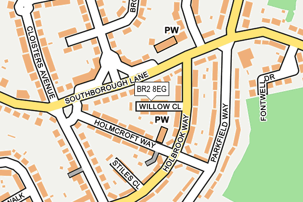 BR2 8EG map - OS OpenMap – Local (Ordnance Survey)