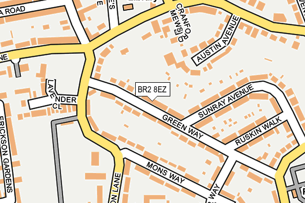 BR2 8EZ map - OS OpenMap – Local (Ordnance Survey)