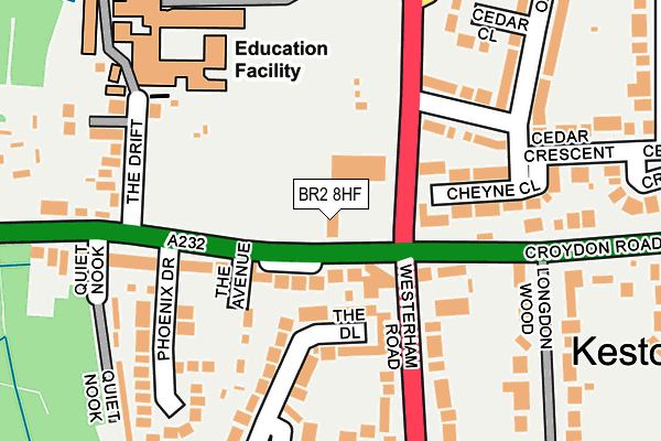 BR2 8HF map - OS OpenMap – Local (Ordnance Survey)