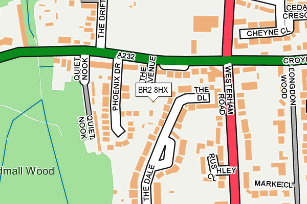 BR2 8HX map - OS OpenMap – Local (Ordnance Survey)