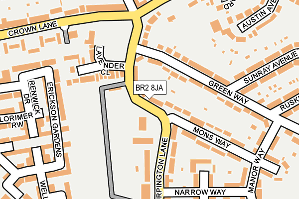 BR2 8JA map - OS OpenMap – Local (Ordnance Survey)