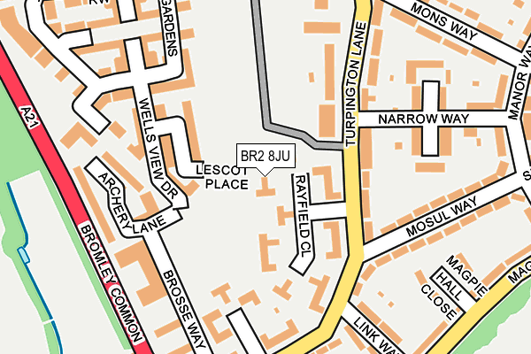 BR2 8JU map - OS OpenMap – Local (Ordnance Survey)