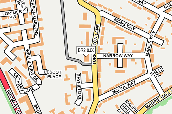 BR2 8JX map - OS OpenMap – Local (Ordnance Survey)